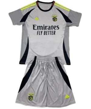 SL Benfica Niños Conjunto 2024 2025 Tercera Gris - Tuta SL Benfica Niños | escamisetasfutbol