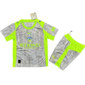 Manchester City Niños Conjunto 2025 2026 Tercera Gris - Equipacion Manchester City Niños | escamisetasfutbol