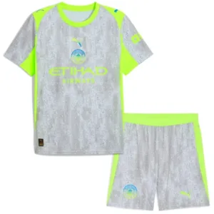 Manchester City Niños Conjunto 2025 2026 Tercera Gris - Equipacion Manchester City Niños | escamisetasfutbol
