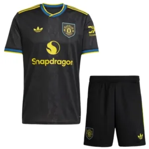 Manchester United Niños Conjunto 2025 2026 Tercera Negro - Equipacion Manchester United Niños | escamisetasfutbol