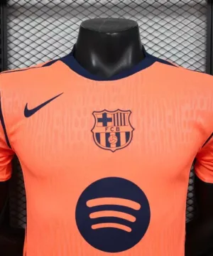 FC Barcelona Camiseta Edición Jugadores 2025 2026 Tercera Naranja - Camiseta Barcelona | escamisetasfutbol
