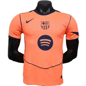 FC Barcelona Camiseta Edición Jugadores 2025 2026 Tercera Naranja - Camiseta Barcelona | escamisetasfutbol