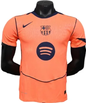 FC Barcelona Camiseta Edición Jugadores 2025 2026 Tercera Naranja - Camiseta Barcelona | escamisetasfutbol