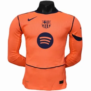 FC Barcelona Camiseta Edición Jugadores 2025 2026 Tercera Naranja - Camiseta Barcelona | escamisetasfutbol