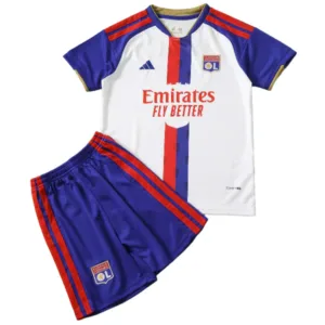 Lyon Niños Conjunto 2026 2027 Casa Blanco - Lyon Niños Barata | escamisetasfutbol