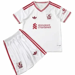 Liverpool Niños Conjunto 2026 2027 Segunda Blanco - Equipacion Liverpool Niños | escamisetasfutbol